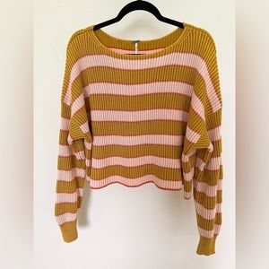Free People Just My Stripe Pullover Sweater